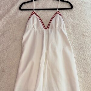 Zara White Dress with Red Trim